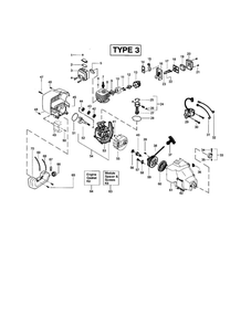 Cylinder/Crankcase/Crankshaft Diagram and Parts List for FEATHERLITE SST LE Type 3 Weed Eater Trimmer
